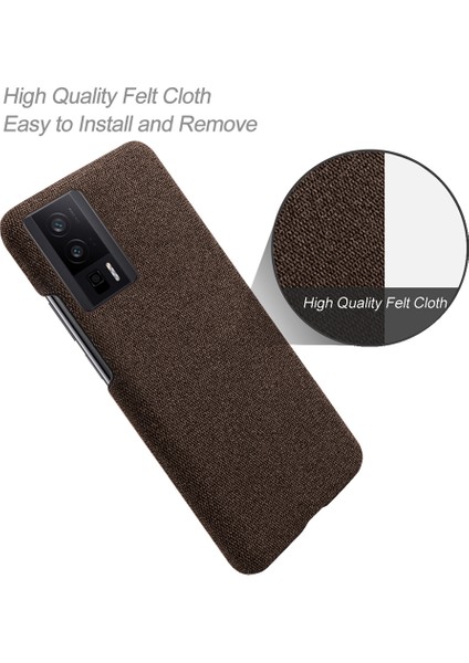 Xiaomi Poco F5 Pro 5g/redmi K60 Pro 5G/K60 5g Telefon Kılıfı Düz ​​renk Damla Damla Damlı Sabit Pc+Bez Telefon Kapak-Kahverengi (Yurt Dışından) fırsatları