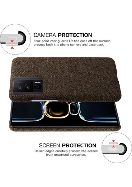 Xiaomi Poco F5 Pro 5g/redmi K60 Pro 5G/K60 5g Telefon Kılıfı Düz ​​renk Damla Damla Damlı Sabit Pc+Bez Telefon Kapak-Kahverengi (Yurt Dışından) indirimleri