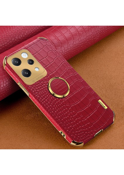 Xiaomi Redmi Için 12 4g Case Timsah Doku Yüzüğü Kickstand Deri+Tpu Telefon Kapak-Kırmızı (Yurt Dışından) fiyatları