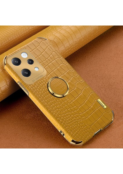 Xiaomi Redmi Için 12 4g Case Timsah Doku Yüzük Kickstand Deri+Tpu Telefon Kapak Sarı (Yurt Dışından) fiyatları