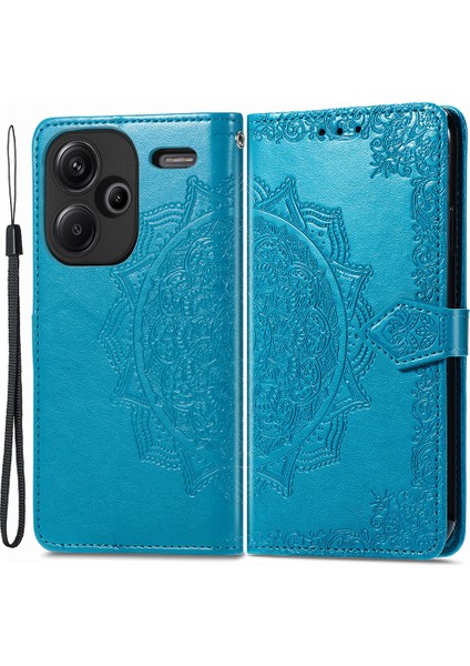 Xiaomi Redmi Note 13 Pro+ 5g Kılıf Mandala Deri Telefon Kılıfı 3 Kart Yuvalı Cüzdan-Yeşil (Yurt Dışından)