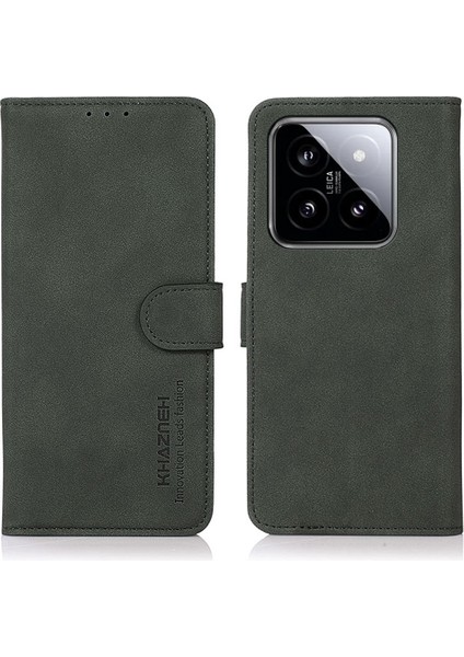 Xiaomi 14 Pro Case Anti-Cratch Telefon Cüzdan Kapak Yeşil (Yurt Dışından)
