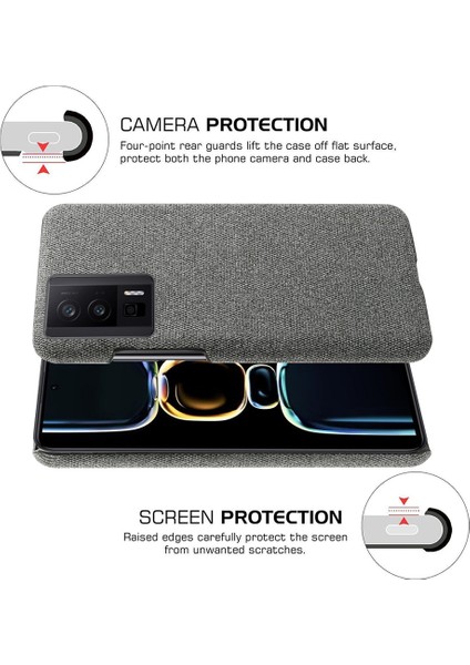 Xiaomi Poco F5 Pro 5g/redmi K60 Pro 5G/K60 5g Telefon Kılıfı Doğru Renk Başka Droah Sabit Pc+Bez Telefon Kapak-Grey (Yurt Dışından) indirimleri
