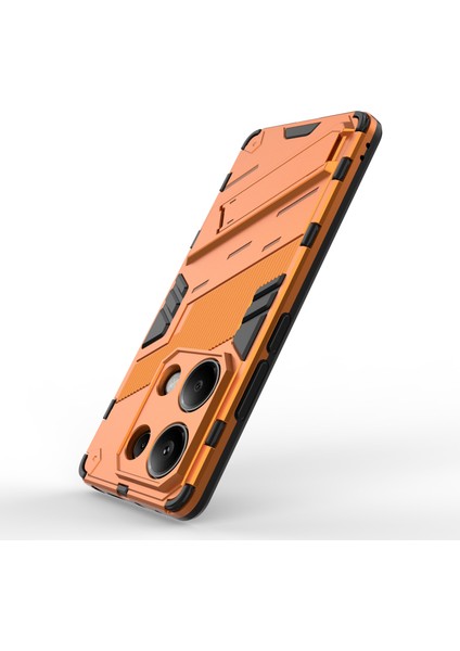 Xiaomi Redmi Note 13 Pro 4g Cep Telefonu Kılıfı Pc+Tpu Arka Kapak, Kickstand-Turuncu Için (Yurt Dışından)
