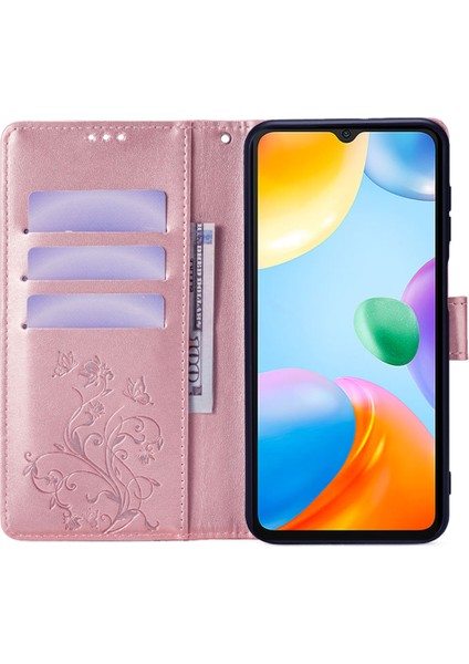 Xiaomi Redmi Için 10C 4g Cüzdan Kılıf Çiçek Deri Telefon Kapağı-Gül Altın (Yurt Dışından) fiyatları
