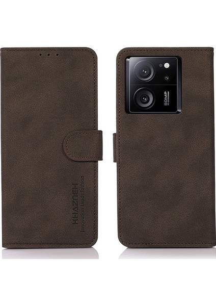 Xiaomi 13T/13T Pro/redmi K60 Ultra Case Telefon Stand Kapağı Slim-Fit Pu Deri Cüzdan-Brown (Yurt Dışından)