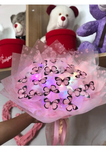 Kelebek Buketi LED Işıklı Konsept Hediyelik modelleri