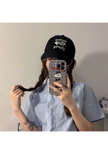 Amerikan Retro Beyzbol Şapkası Kadın Yırtık Mektup Genişlemiş Kenarlı Sivri Şapka (Yurt Dışından) modelleri