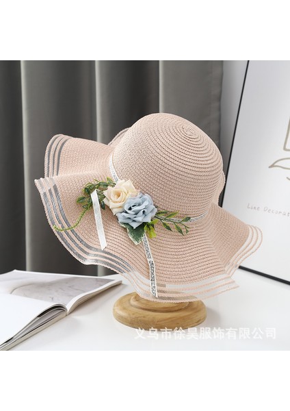 Yaz Tatili Güneşlik Hasır Şapka Uv Koruması Tüm Maç Katlanabilir Plaj Şapkası (Yurt Dışından)