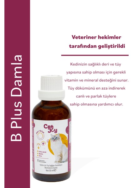 Catjoy Süper 2'li Paket Anti Hairball Malt Macun 100 gr ve B Plus Kedi Tüy Damlası 50 ml