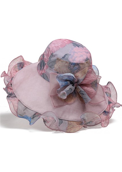 Büyük Kenarlı Güneş Koruyucu Güneş Şapkası Ince Kesit Çiçek Plaj Şapkası (Yurt Dışından)