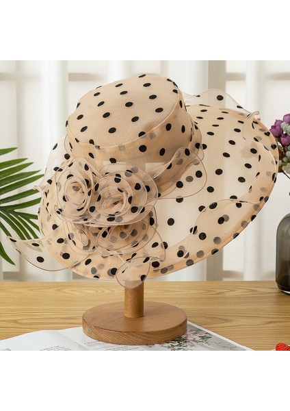 Güneşlik Şapka Bayanlar Yaz Büyük Saçak Güneş Koruyucu Nokta Çiçek Katlanabilir Şapka (Yurt Dışından)