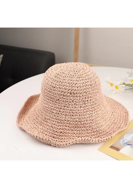 El Dokuma Hasır Şapka Ilkbahar ve Sonbahar Dış Mekan Güneşlik Şapkası (Yurt Dışından)