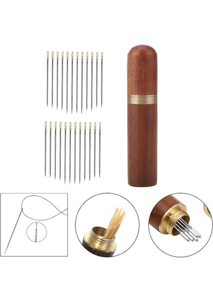 24 Kendinden Ahşap Kutusu Ör Ş Örme Aletleri Brown_golden (Yurt Dışından) fırsatları