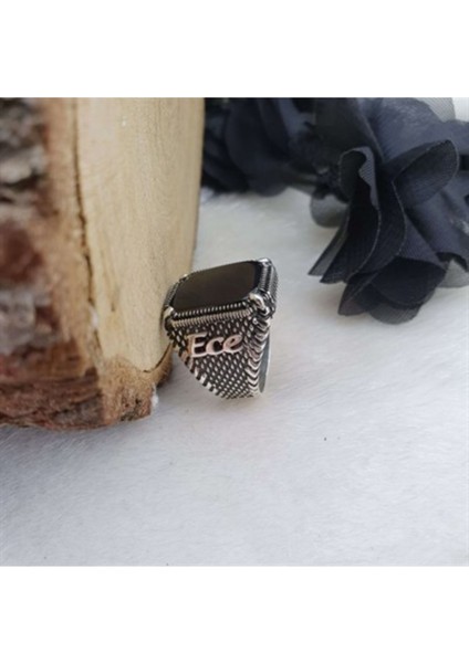 Tekno Trust Gümüş Gümüş Isimli Oniks Taşlı Erkek Yüzük Zirkon Taş Parlak modelleri