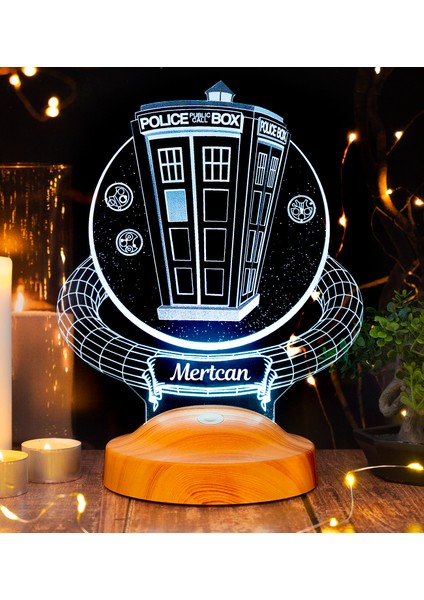 Tardis Desenli Gece Lambası, Doctor Who Hayranlarına , Zaman Yolcusu Telefon Kulübesi, Timelord, Tardis, Kişiselleştirilebilir 3 Boyutlu Masa Lambası
