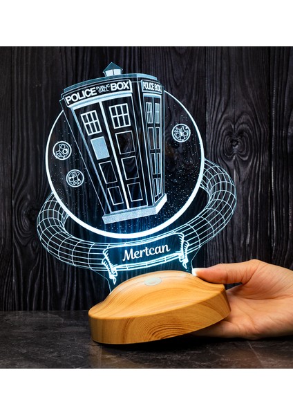 Tardis Desenli Gece Lambası, Doctor Who Hayranlarına , Zaman Yolcusu Telefon Kulübesi, Timelord, Tardis, Kişiselleştirilebilir 3 Boyutlu Masa Lambası