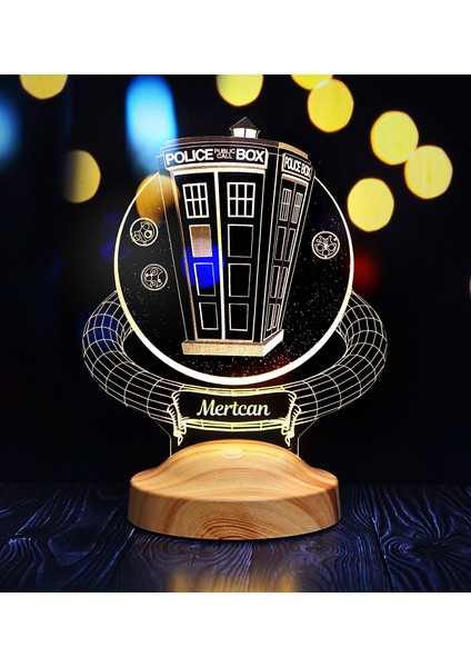 Tardis Desenli Gece Lambası, Doctor Who Hayranlarına , Zaman Yolcusu Telefon Kulübesi, Timelord, Tardis, Kişiselleştirilebilir 3 Boyutlu Masa Lambası