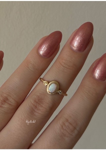 Tekno Trust Vintage Opal Gold Renk Yüzük Lak Kaplama Altın fiyatları