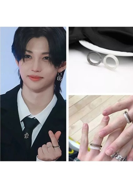 Tekno Trust Krom Kpop Straykıds Hyunlix Hyunjin, Felix Yüzük Gri