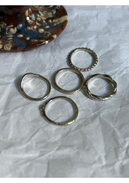 Tekno Trust Gümüş 5'li Gümüş Yüzük Seti Gümüş fiyatları