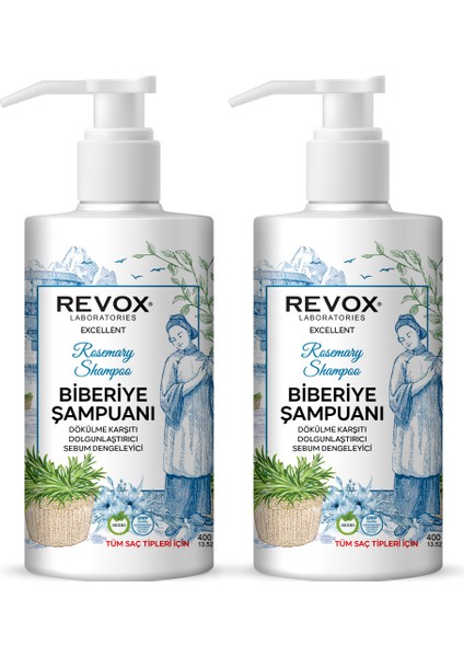 Biberiye Özlü Saç Bakım Şampuanı Arındırıcı 400 Ml x 2 Adet