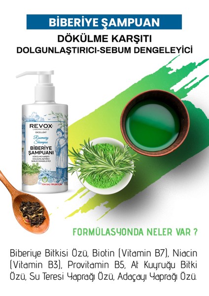 Biberiye Özlü Saç Bakım Şampuanı Arındırıcı 400 Ml x 2 Adet