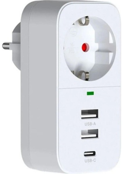 Ftr-17 Isıya Dayanıklı Çocuk Koruma 2 USB 1 x Type C Akım Termal Akım Korumalı Priz