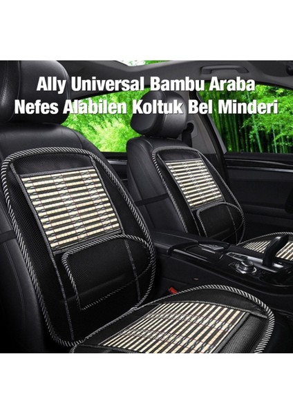 Universal Bambu Araba Nefes Alabilen Koltuk Bel Minderi-siyah