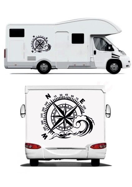 Pusula Dalga Offroad 4x4 Adventure Kamp Araba Oto Motosiklet Karavan Sticker 00067