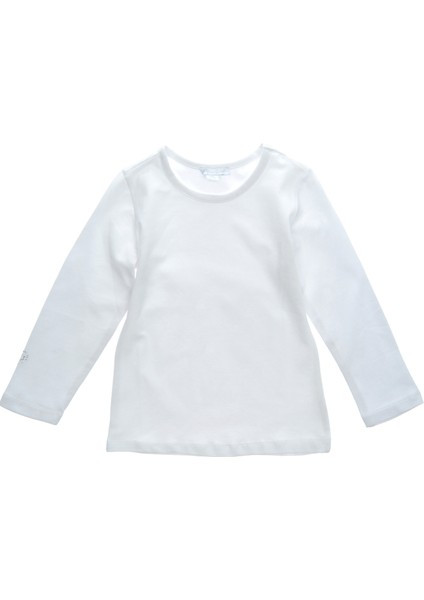 Salarticaret Kız Çocuk Beyaz Uzunkol Body Beyaz Uzunkol Badi 12-13 Yaş