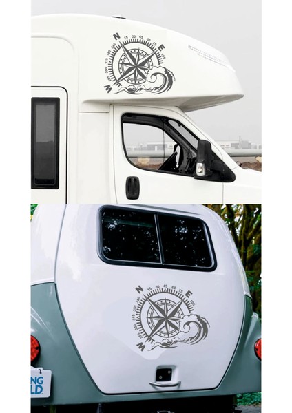 Pusula Dalga Offroad 4x4 Adventure Kamp Araba Oto Motosiklet Karavan Sticker 00067