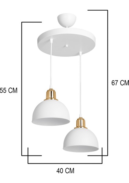 Ag Light Design Beyaz Sarkıt Avize Salon Mutfak Koridor Yatak Odası Lamba