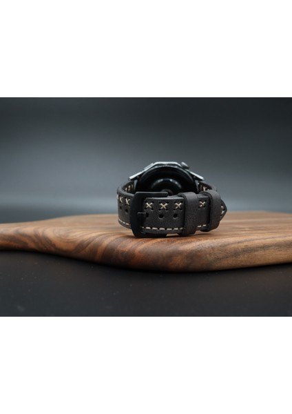 Huawei Watch Gt Uyumlu Ultimate Çapraz Dikişli Siyah 22MM Saat Kordonu fiyatları