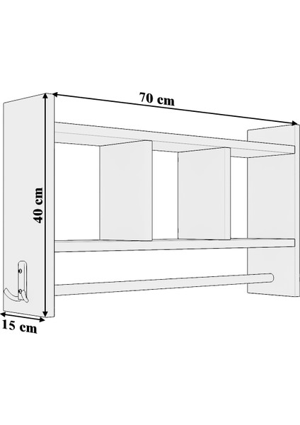Erguvan Duvar Rafı Havluluk Çok Amaçlı Baharatlık