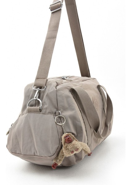 Unısex Büyük Boy Vizon Renkli Krinkıl Kumaş Ayakkabı Bölümlü Çapraz Askılı Spor ve Seyahat Çantası fırsatları