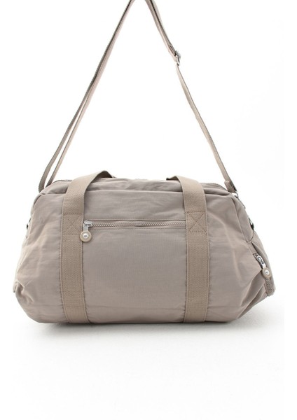 Unısex Büyük Boy Vizon Renkli Krinkıl Kumaş Ayakkabı Bölümlü Çapraz Askılı Spor ve Seyahat Çantası indirimleri