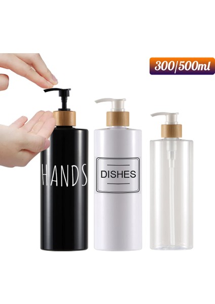 Fildişi Tarzı 300 ml Mutfak Sabunluk El Sabunu Yemekleri Depolama Şişe Şampuan Vücut Yıkama Doldurulabilir Şişe Taşınabilir Seyahat Depolama Şişesi (Yurt Dışından)
