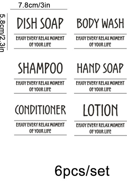 C-Beyaz Tarzı Oap Şişeleri Etiket Etiket Su Geçirmez Sabunluk Çıkartmalar Çıkarılabilir Şampuan Vücut Yıkama Kremi Etiketleri Özelleştirilmiş (Yurt Dışından)