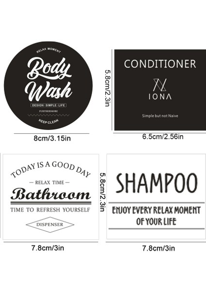 C-Beyaz Tarzı Oap Şişeleri Etiket Etiket Su Geçirmez Sabunluk Çıkartmalar Çıkarılabilir Şampuan Vücut Yıkama Kremi Etiketleri Özelleştirilmiş (Yurt Dışından) modelleri