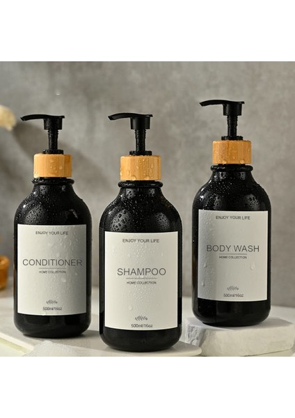 Net Stil 300 ml Banyo Dağıtıcıları Doldurulabilir Şampuan Duş Jeli Şişe Sabunluk Basın Tipi Boş Şişe Seyahat Şişeleri Su Geçirmez Etiketler (Yurt Dışından) modelleri