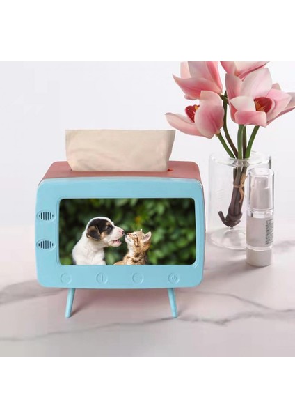 Siyah Stil Officehome Için Doku Kutusu Tv Şekli Telefon Tutucu Yuvası Toz Geçirmez Abs Kağıt Dağıtıcı Peçete Kutusu (Yurt Dışından) modelleri