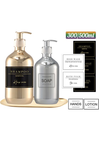 Çoklu Stil 300 ml Galvanik Sabunluk Gümüş Altın Pet Depolama Şişesi Şampuan Şişesi Vücut Yıkama El Doldurulabilir Şişe ml (Yurt Dışından) fiyatları