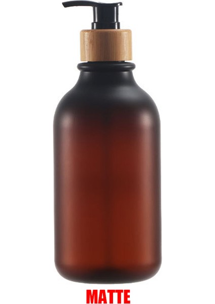 B-Amber-Mat Tarzı 300 ml Şampuan Sabunluk Şişe Kozmetik Losyon El Dezenfektanı Şampuan Kabı Vücut Yıkama Şişesi Mat Boş Dolum Şişesi (Yurt Dışından)