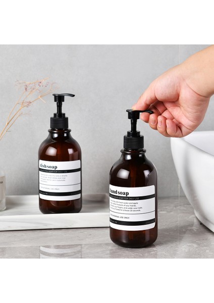 B-Amber-Mat Tarzı 300 ml Şampuan Sabunluk Şişe Kozmetik Losyon El Dezenfektanı Şampuan Kabı Vücut Yıkama Şişesi Mat Boş Dolum Şişesi (Yurt Dışından) indirimleri