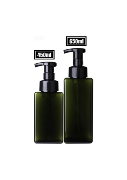 Yeşil Tarzı 650ML ml Köpük Sabunluk Doldurulabilir Şampuan Duş Jeli Vücut Yıkama El Sabunu Köpük Şişesi Seyahat Depolama Şişesi (Yurt Dışından)