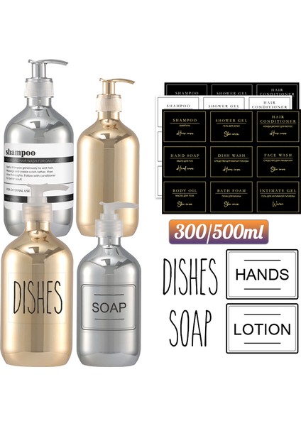 8 Adet Tarzı 500 ml ml Sabunluk Galvanik Gümüş Altın Doldurulabilir Pet Depolama Şişesi Şampuan Vücut Yıkama El Banyo Dispenseri (Yurt Dışından) fiyatları