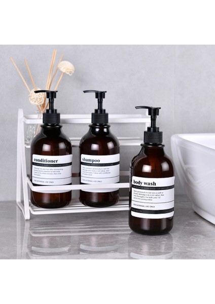 Siyah Stil 300 ml ml Banyo Sabunluk Şişe Şampuan Duş Jeli Şişe Basın Tipi Doldurulabilir Boş Parlak Şişe Su Geçirmez Etiketler (Yurt Dışından) indirimleri