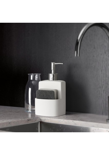 Siyah Stil 350ML Mutfak Lavabo Tezgahı Sıvı El Sabunu Dispenseri Pompa Şişe Caddy Sünger Tutucu Banyo Tezgahı Depolama ve Organizasyon (Yurt Dışından) fırsatları