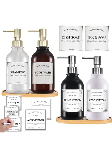 Ben Tarzım 300 ml Banyo Için Şampuan Sabunluk Dolum Kaplama Pompası Mutfak Bulaşık Deterjanı Şişesi Büyük Kapasiteli Duş Jeli Kremi Konteyner (Yurt Dışından)